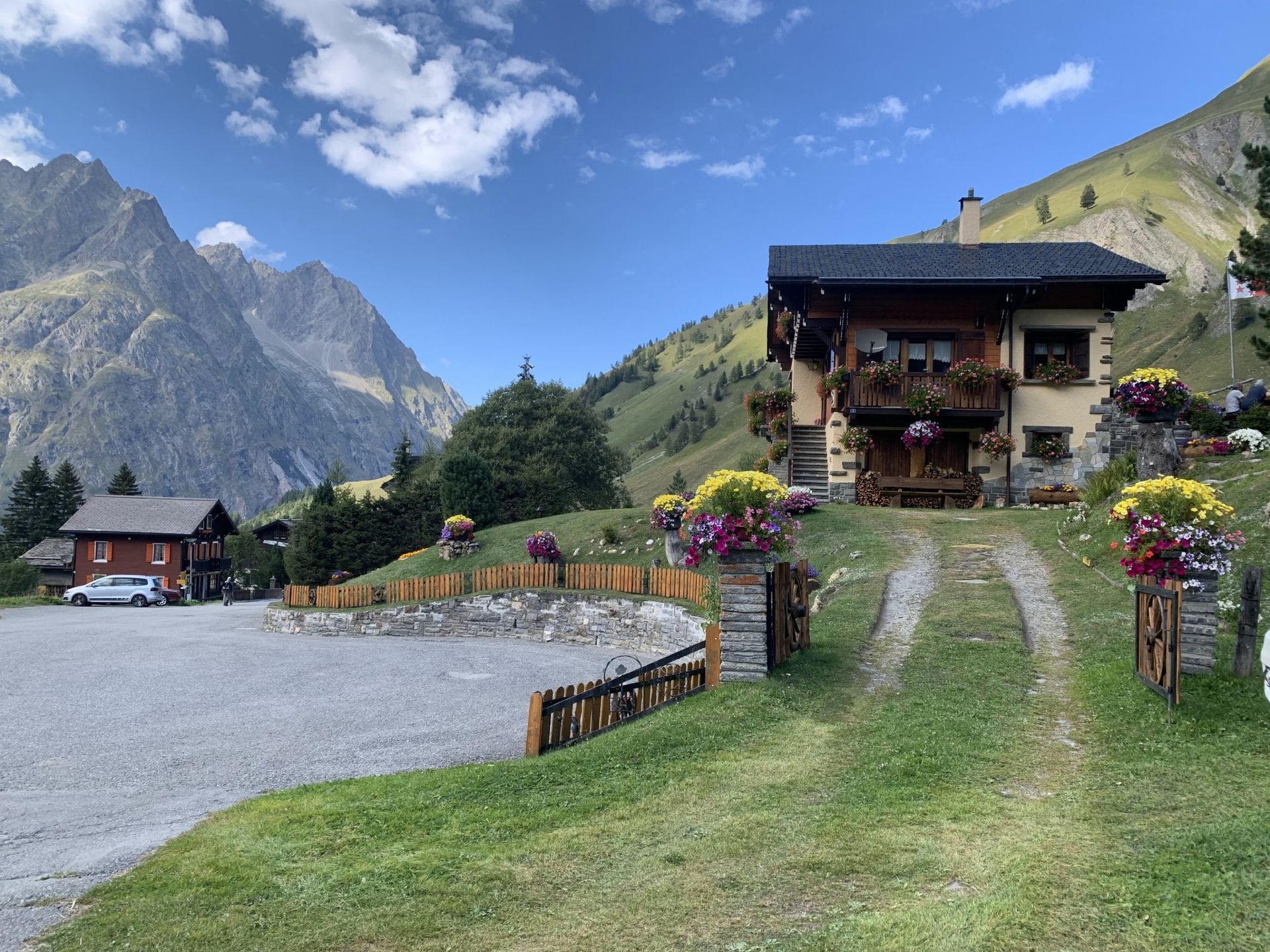 Alpine chalets in the Val Ferret, a lodge-based stop on the Tour du Mont Blanc