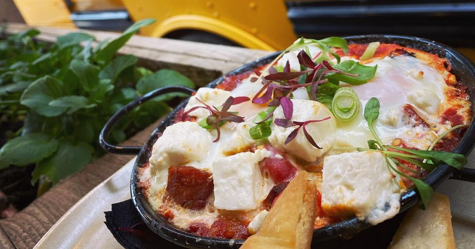 A close up of a plate of food on a table.