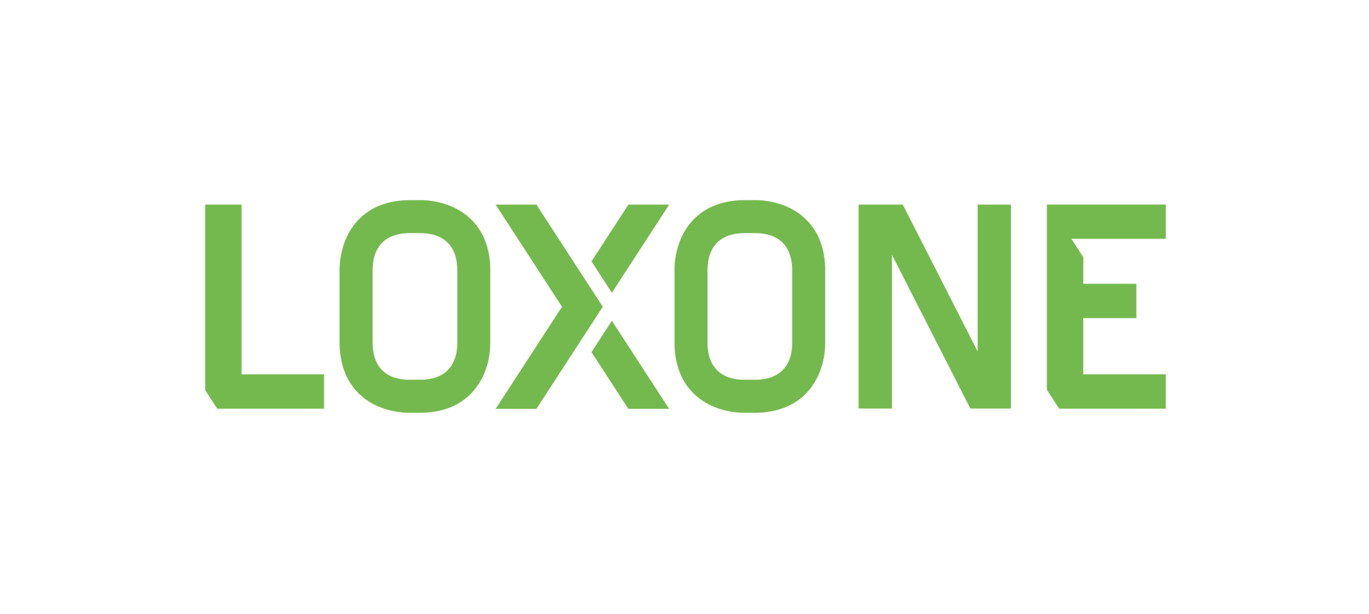 Grünes LOXONE-Logo auf weißem Hintergrund