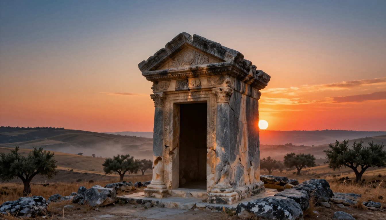 Empty tomb sunrise
