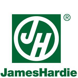 A green and white logo for james hardie