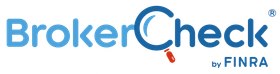 BrokerCheck by FINRA logo in blue with an orange check mark