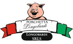 A cartoon pig atop a banner with the Italian flag colors, reading 