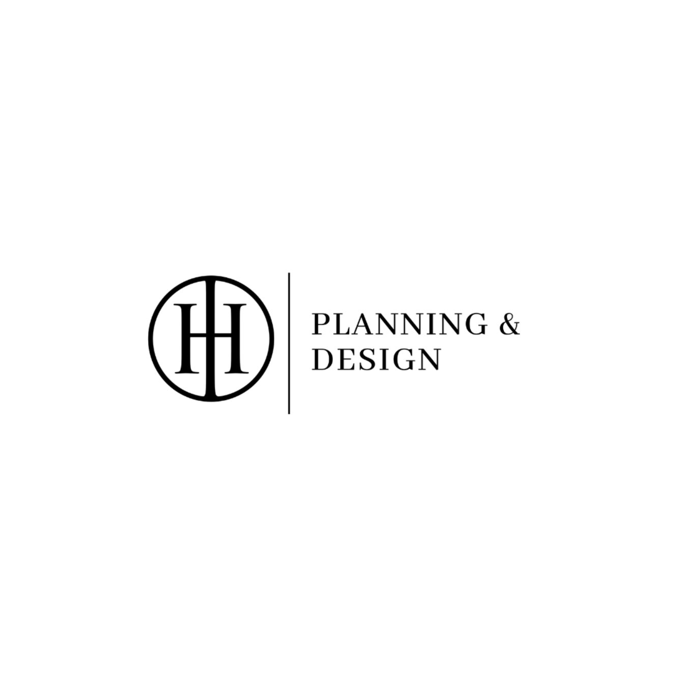 Logo consisting of two H's inside a circle, next to a vertical line and the text 