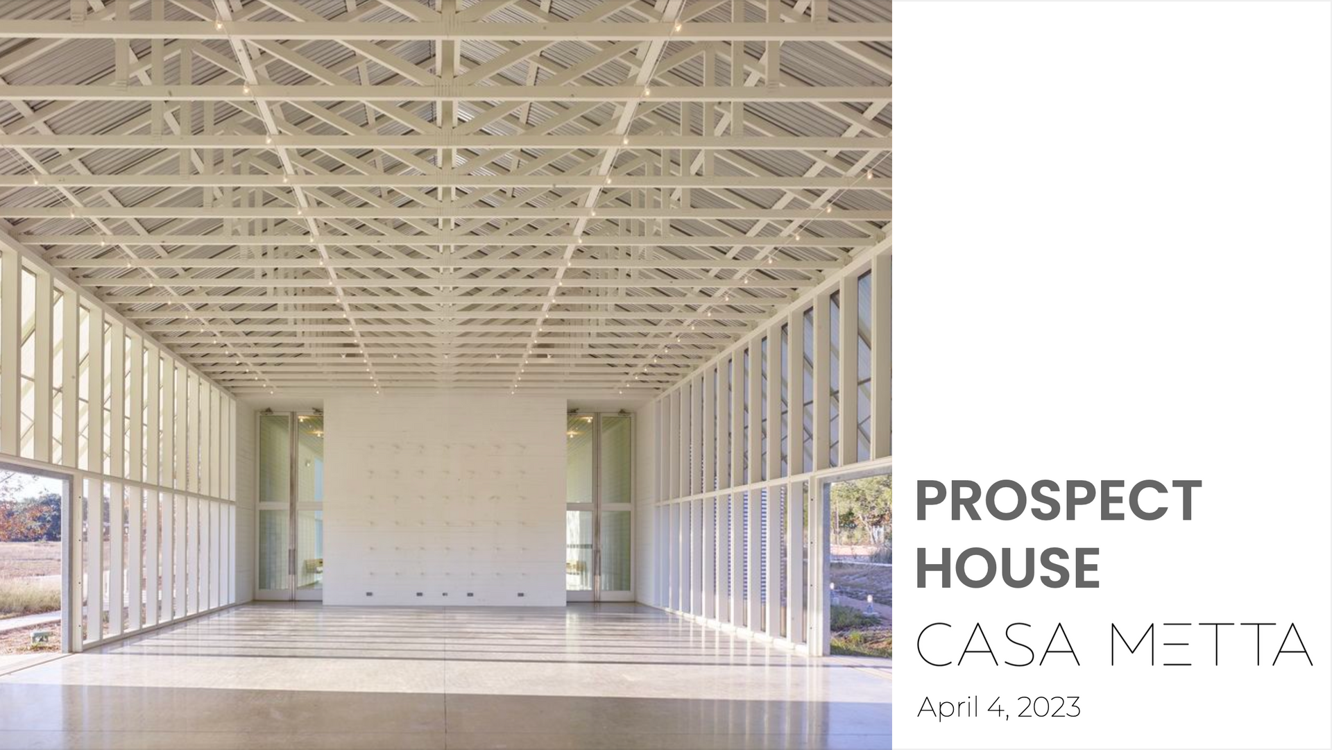 A bright, modern hall with floor-to-ceiling windows, white walls, and a structural ceiling, labeled 