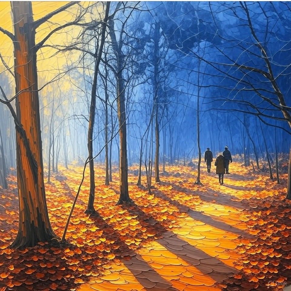 Een zwart-witfoto van mensen die door een bos lopen.