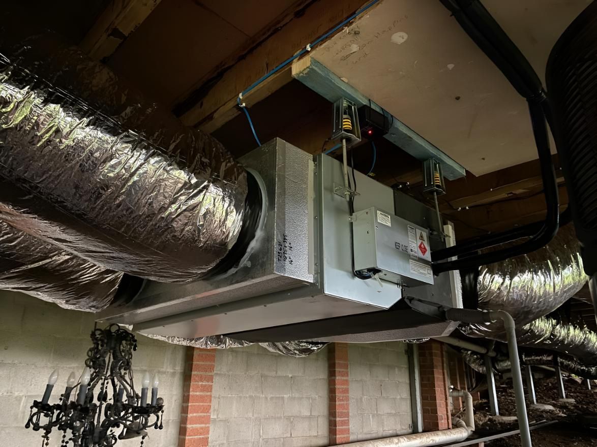 Large Air Conditioner is Hanging From the Ceiling — Coolman Airconditioning in Broken Head, NSW