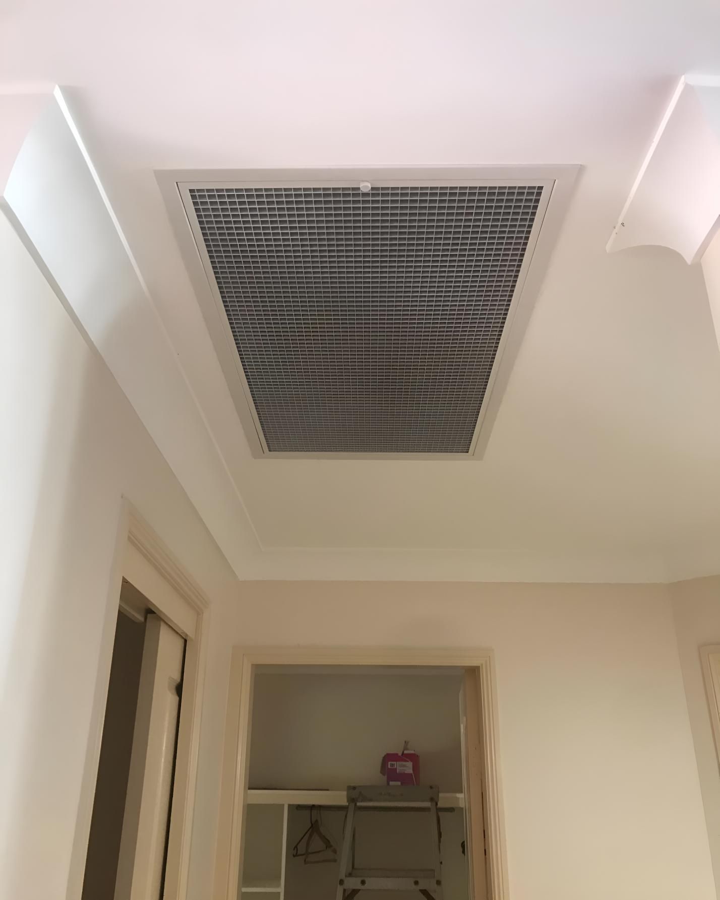 Hallway With a Ladder and a Ceiling Fan — Coolman Airconditioning in Bangalow, NSW