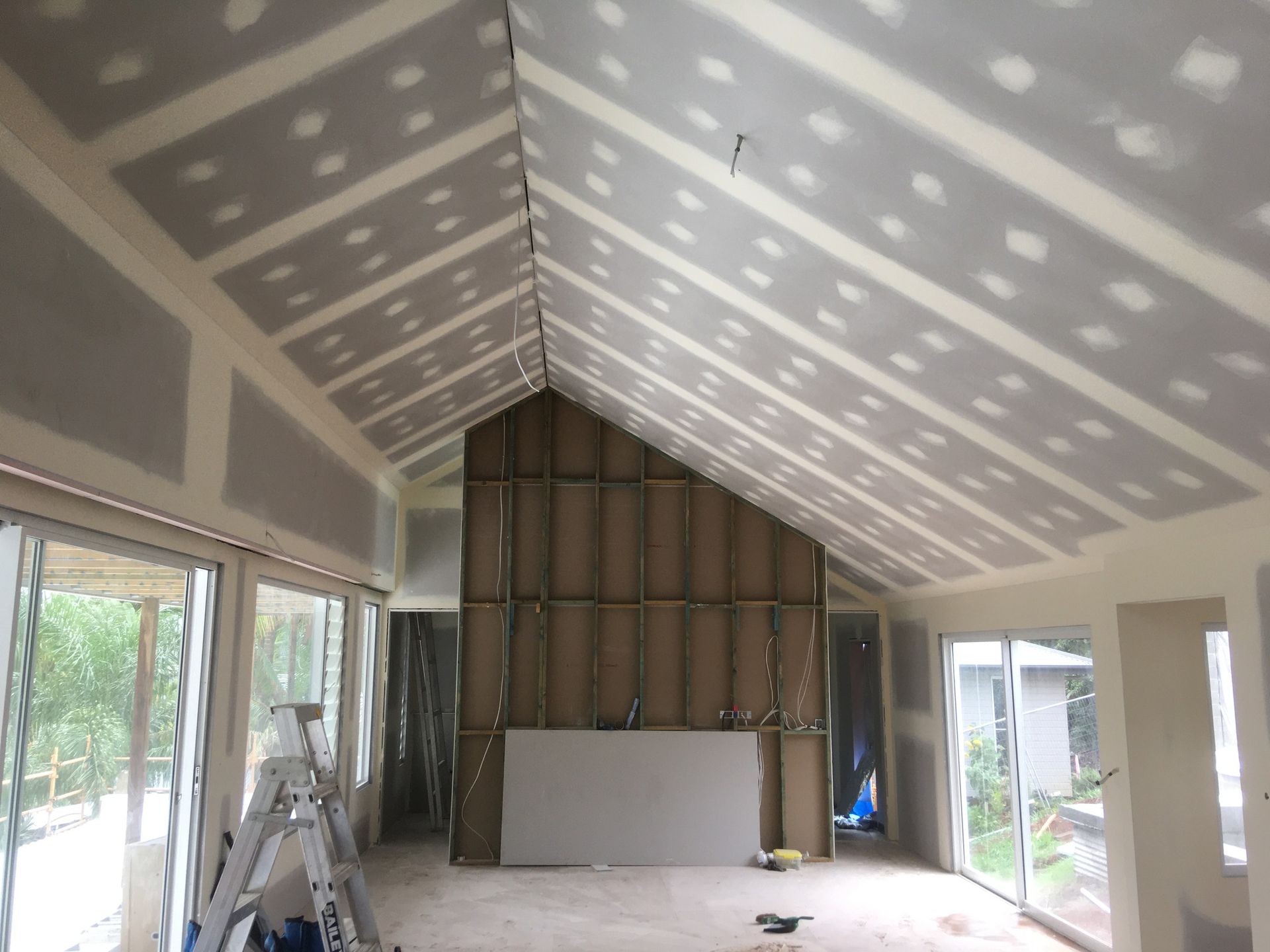Interior Room Construction with Drywall on Walls and Angled Ceiling — Completely Plastered North Coast in Ballina, NSW