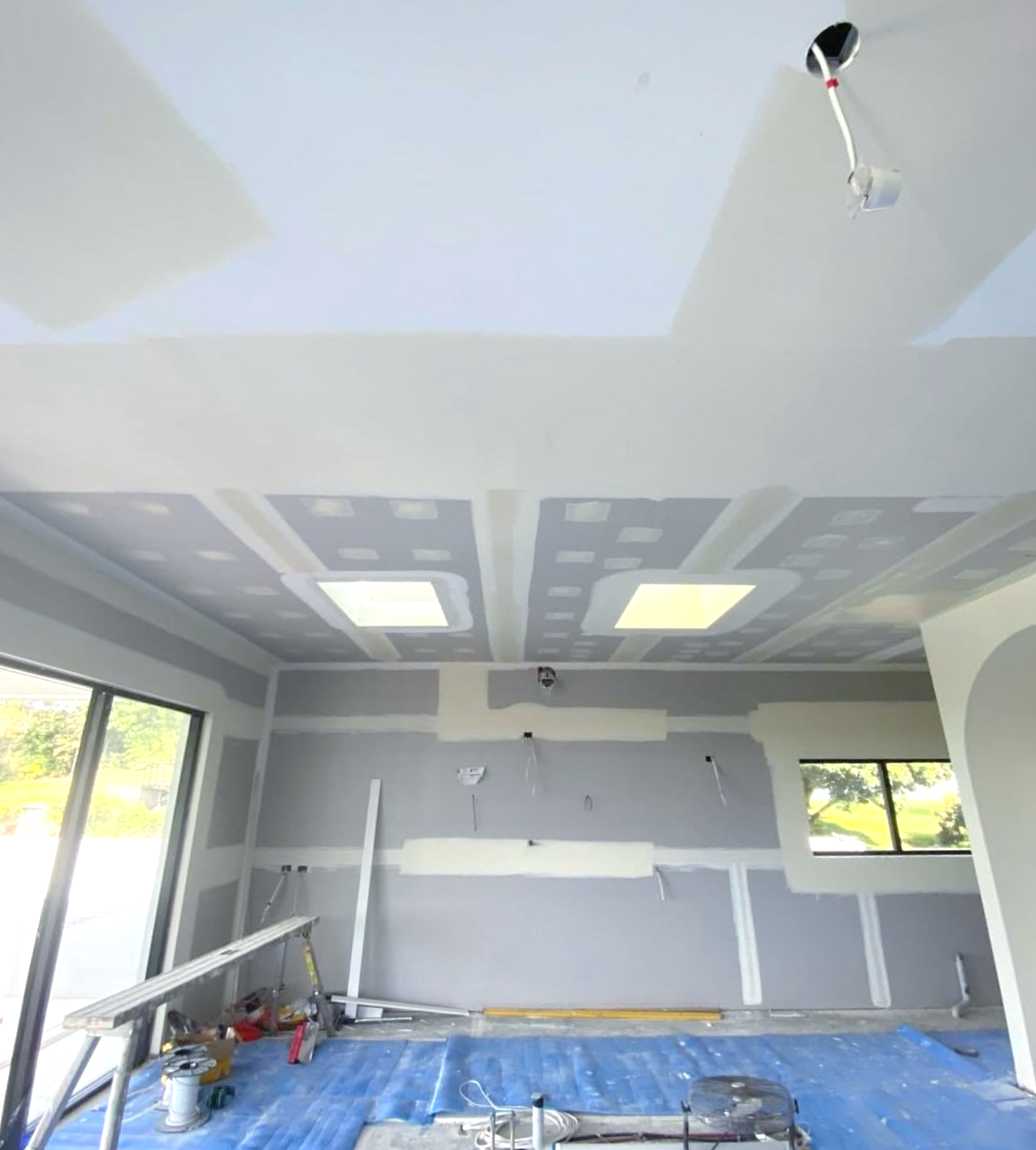 Interior Wall with Fresh Plaster, Vents, and Unfinished Ceiling — Completely Plastered North Coast in Goonellabah, NSW