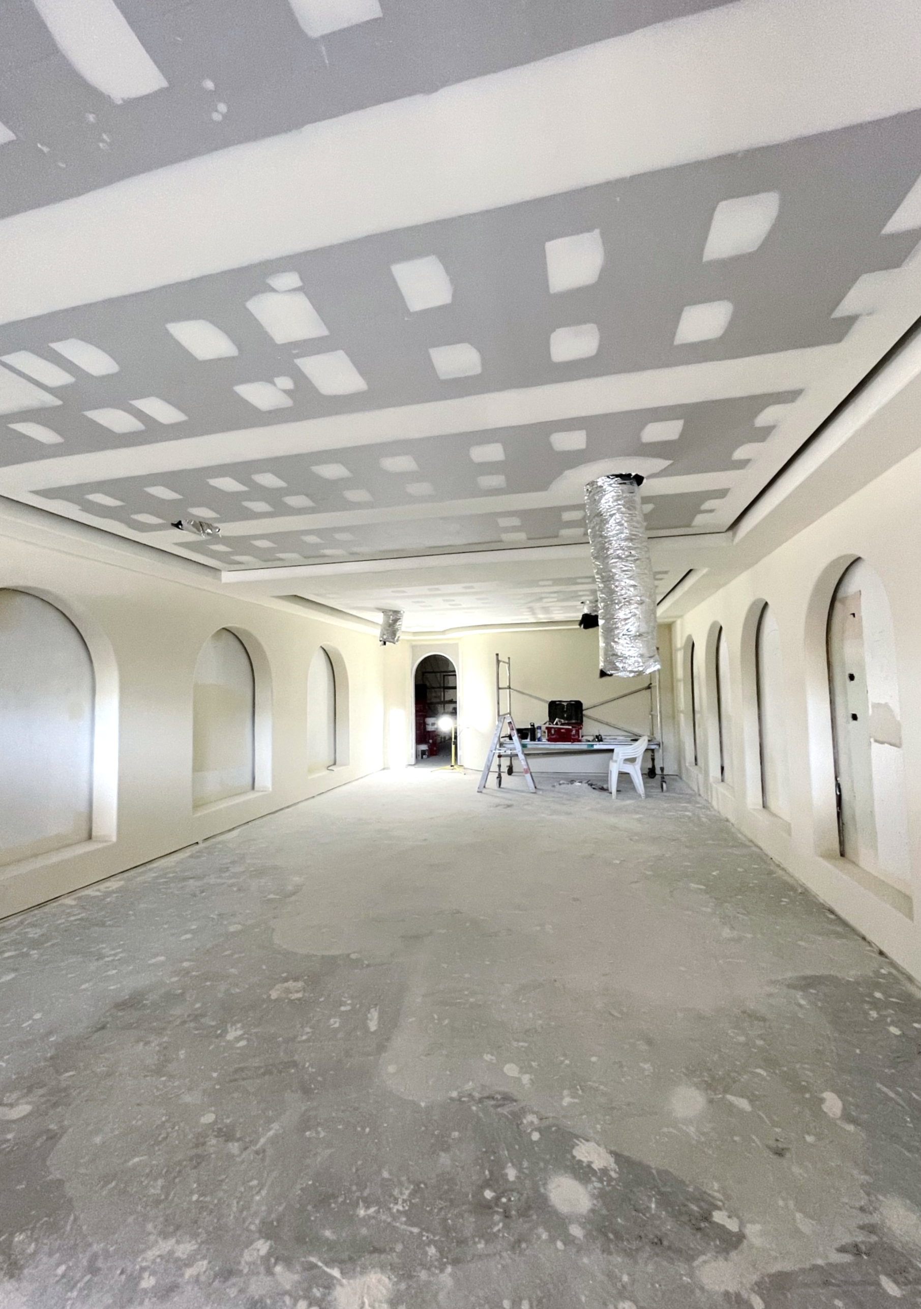 An unfinished room with a textured ceiling — Completely Plastered North Coast in Goonellabah, NSW