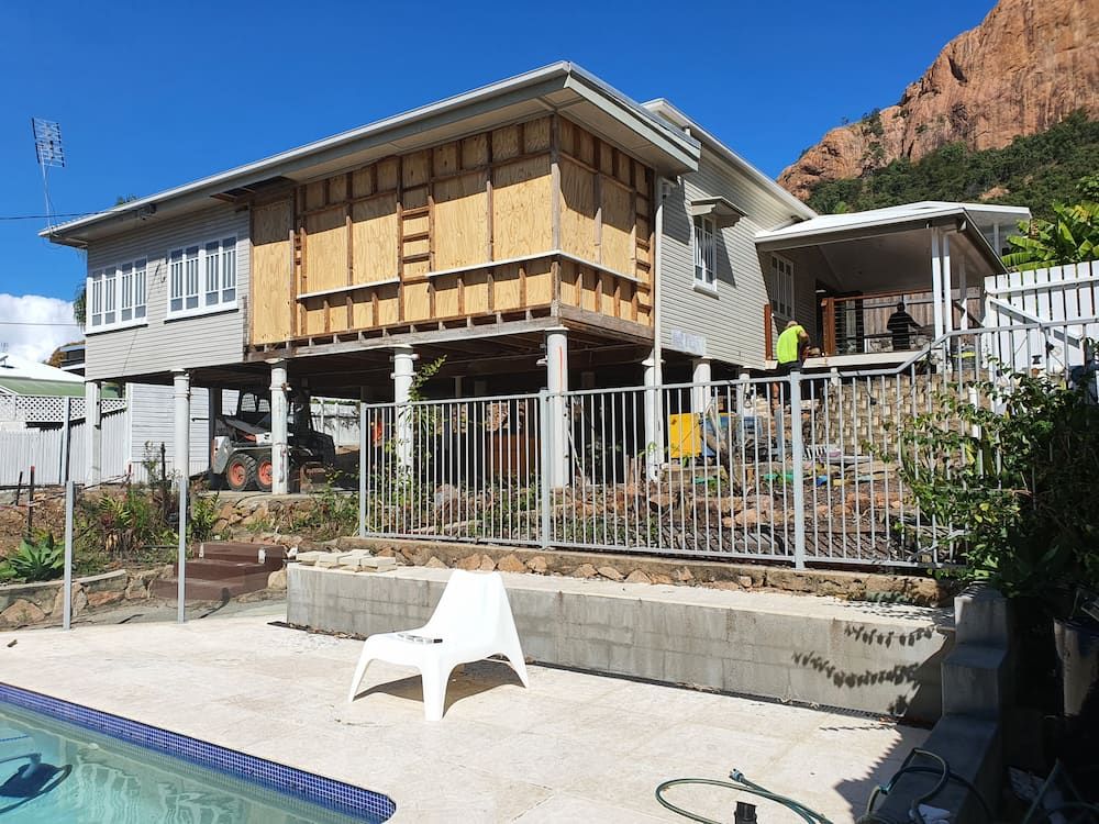 House Under Construction on Stilts, Partially Stripped Walls — Pro-Jax Pty Ltd in Bowen, QLD