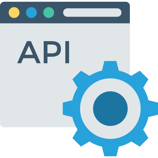 API window icon with blue gear and text on a light gray background
