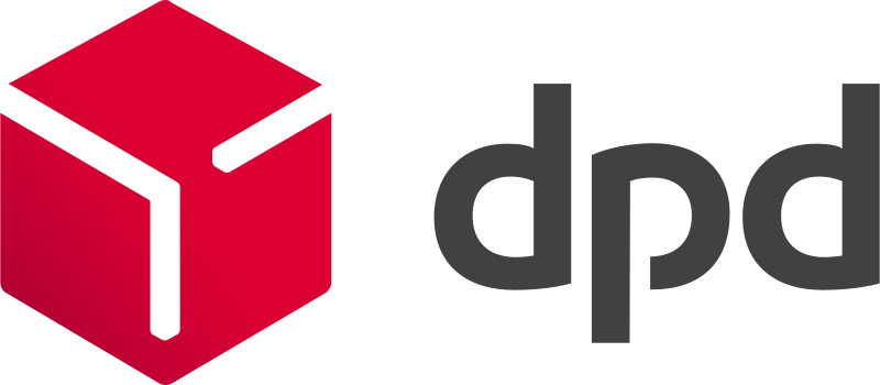 DPD logo with red cube icon and gray wordmark