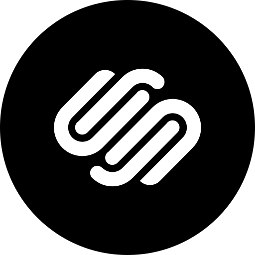 Black circle with a white interlocking S-shaped logo