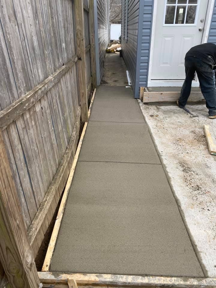 new concrete walkway