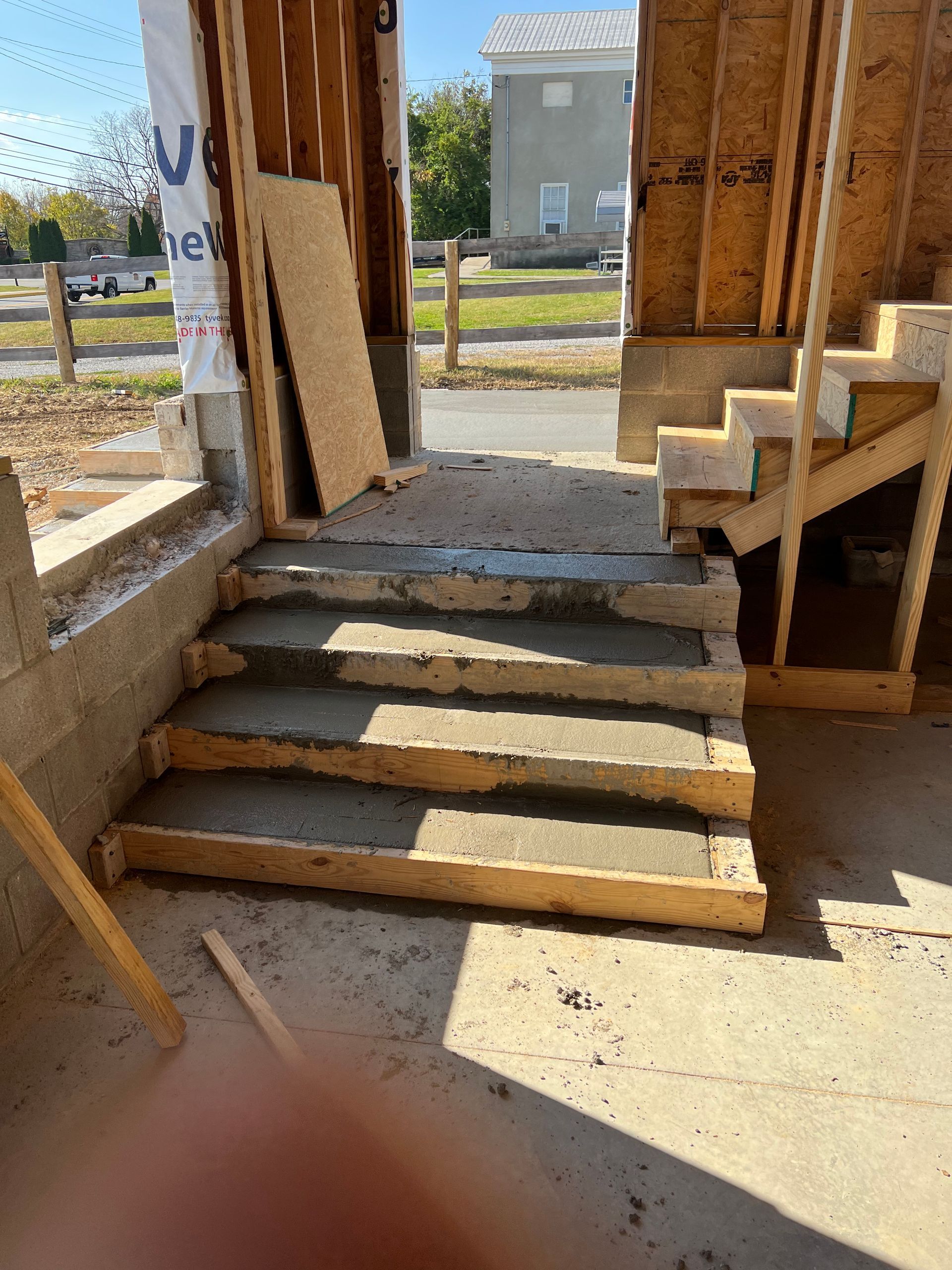 concrete stair installation