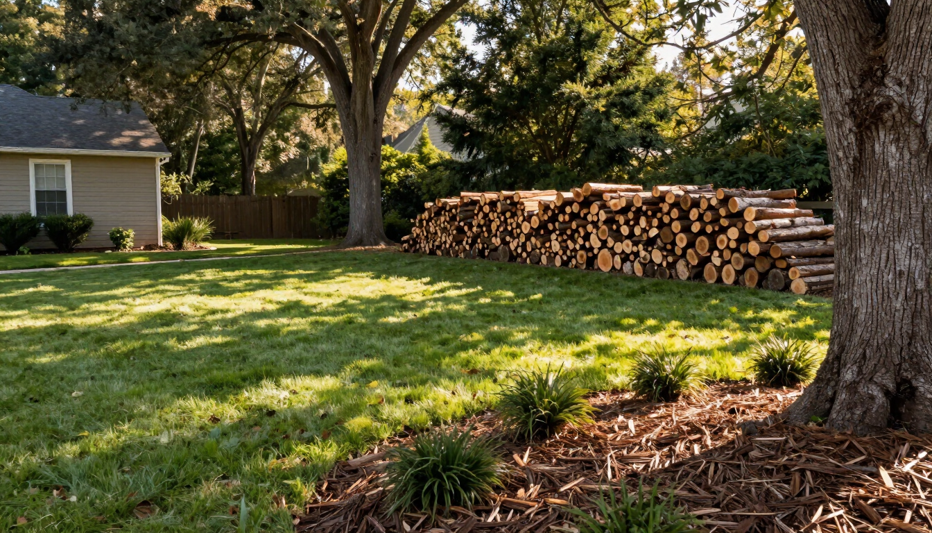 Clean residential yard after professional tree removal