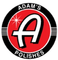 Adam’s Polishes red-and-black circular logo with a stylized white “A” and sparkles.