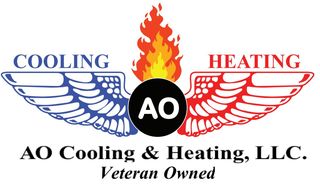 A logo for a company called ao cooling and heating llc