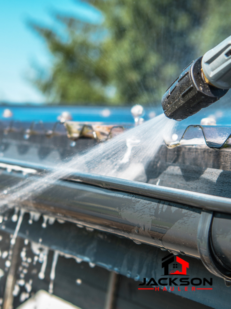 Cleaning gutters, pressure washing