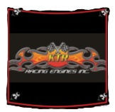 KTR Racing Estates NC logo with orange flame design on black and red background