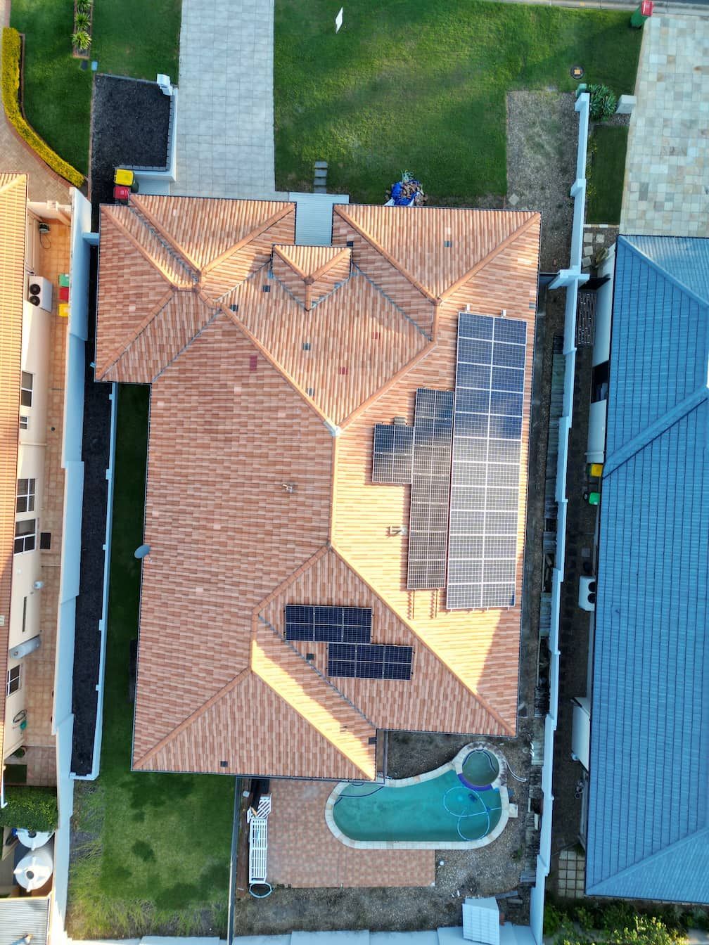 The before photo of a roof about to be painted