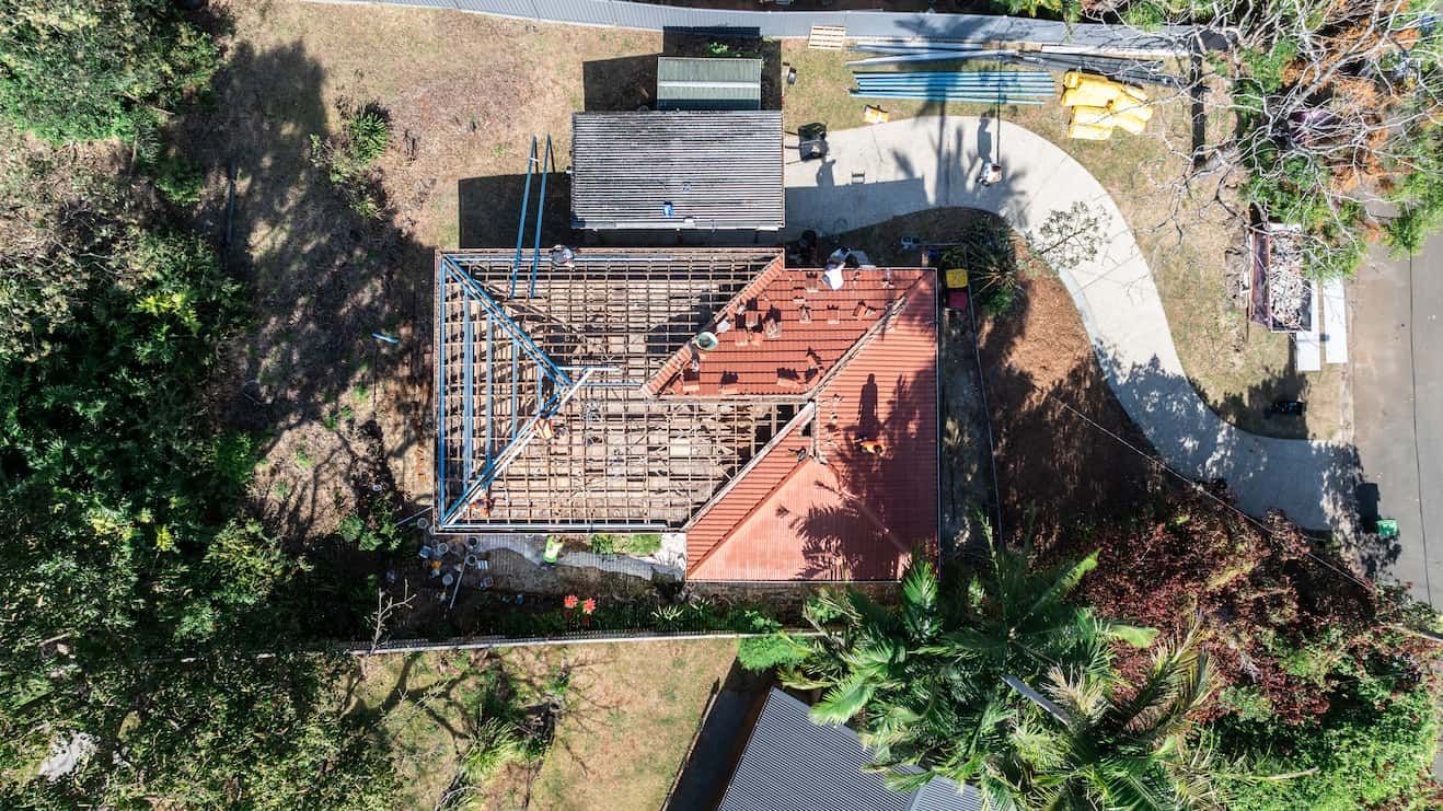 A gold coast roof being reroofed