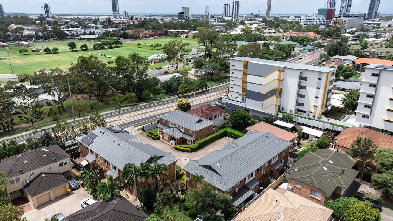 A roof recently painted in Tweed Heads