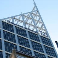 Triangular roof of a building with 