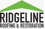Ridgeline Roofing & Restoration logo with green roof icon and black text