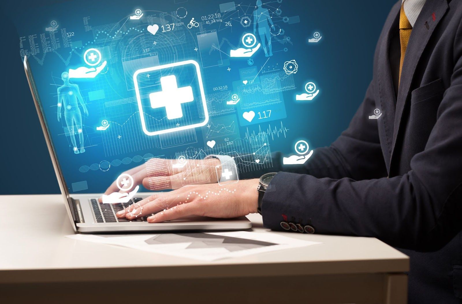 A healthcare staff member uses medical billing automations for front office tasks to simplify patient check-ins and reduce errors.