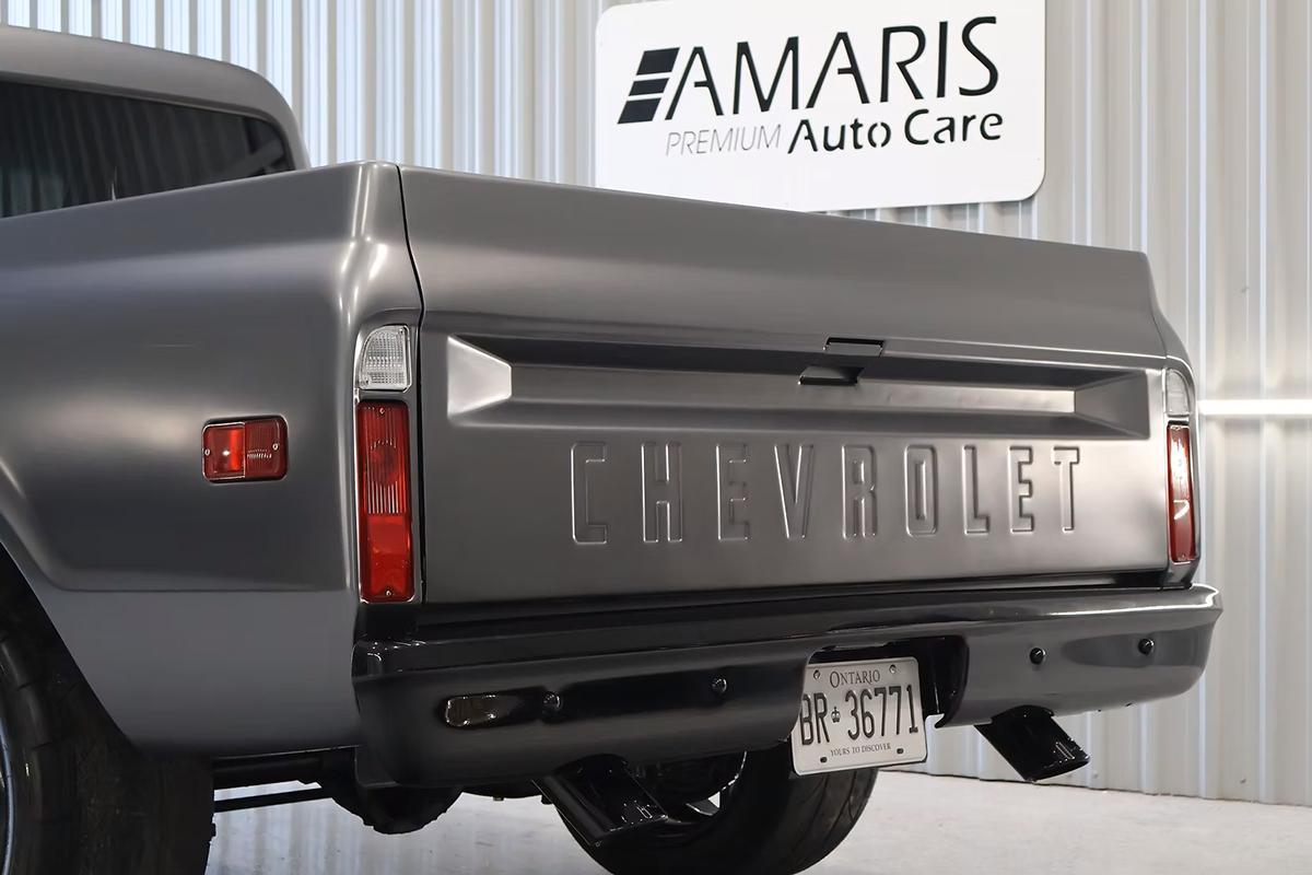Gray Chevy pickup truck with 