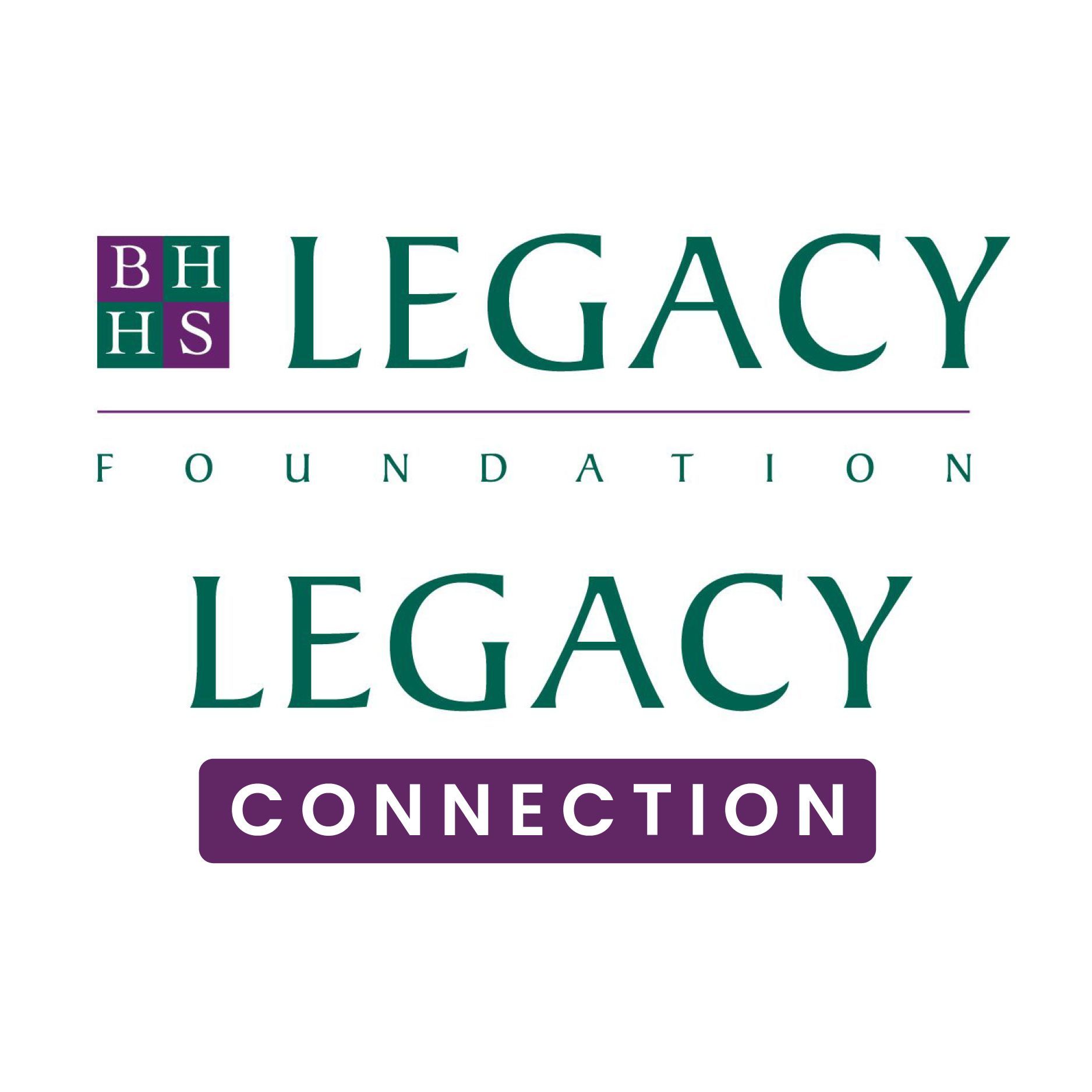 Logo for Legacy Foundation, with text and stacked initials 