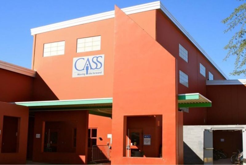 Orange building with