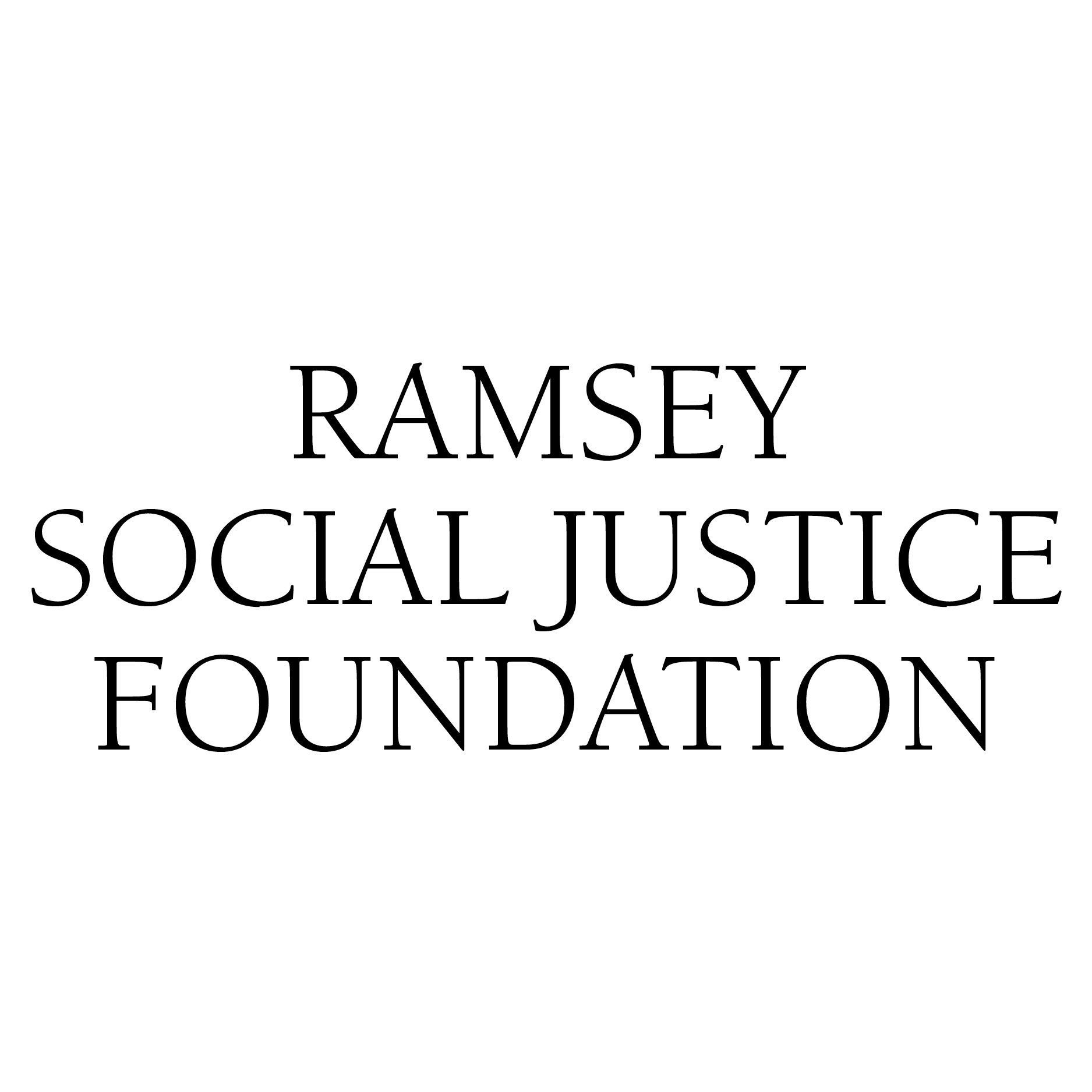 Ramsey Social Justice Foundation logo: black text on a white background.