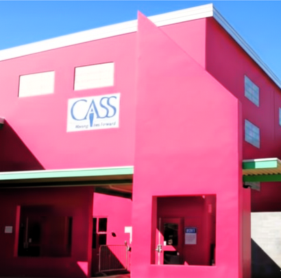 Red building with