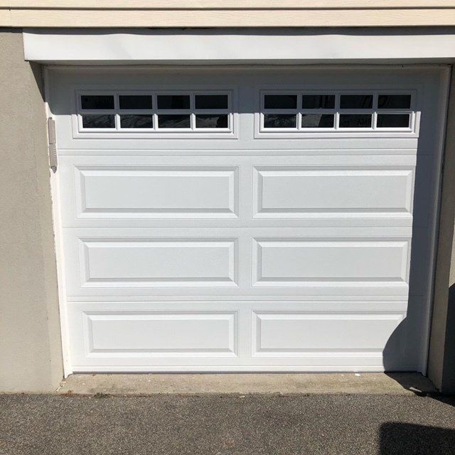 White garage door installation
