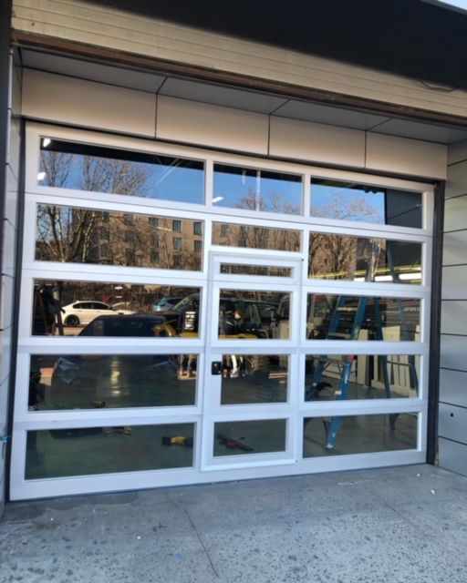 Glass garage door installation