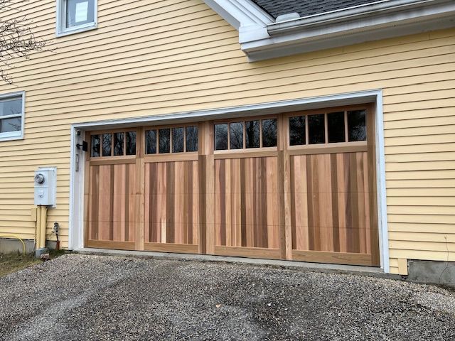 Wooden garage door installation