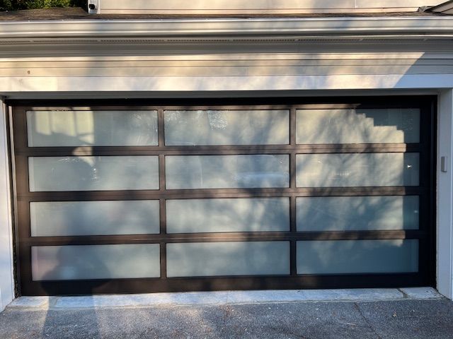 Modern residential garage door installation