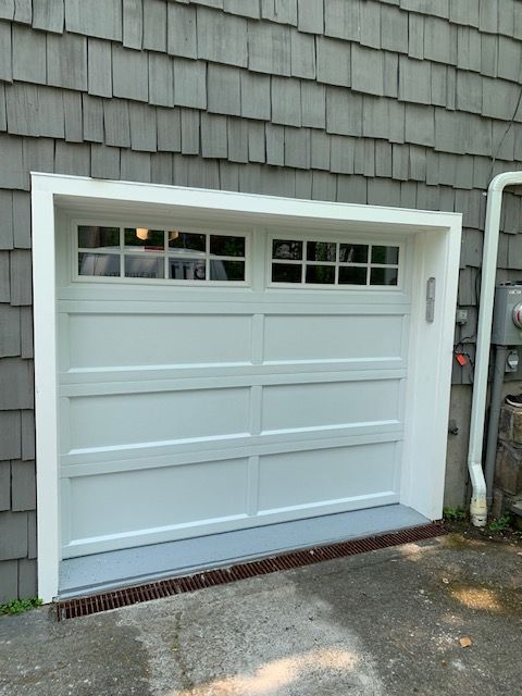 White residential garage door