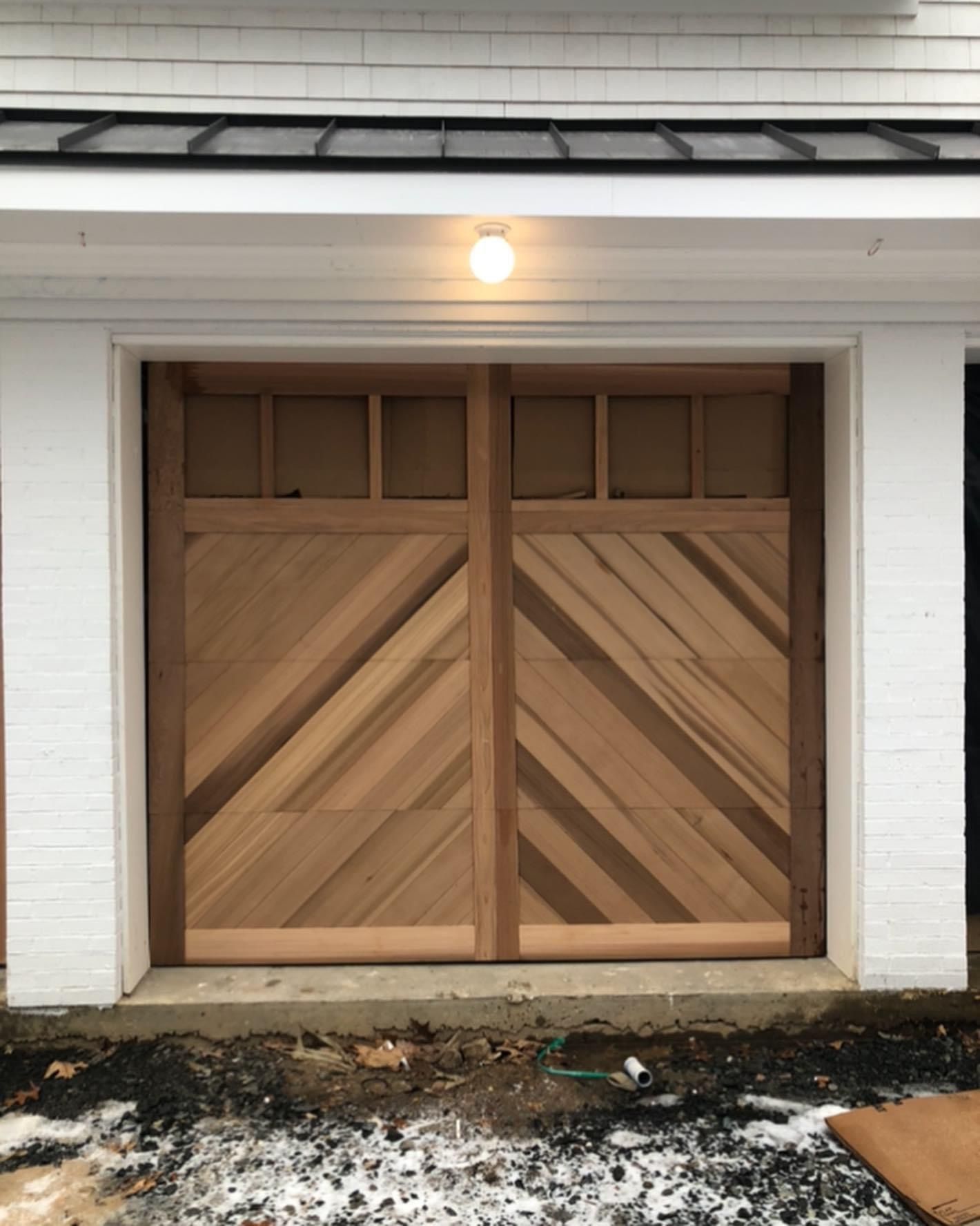 Wooden garage door