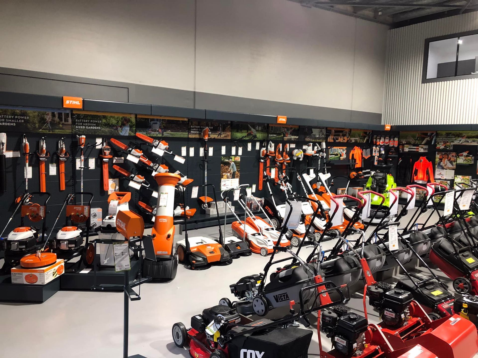 A Store Filled With Lots of Lawn Mowers and Snow Blowers — Coffs Chainsaw and Mower in Coffs Harbour, NSW