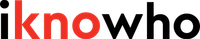 Iknowho logo with black and red lowercase text on a white background