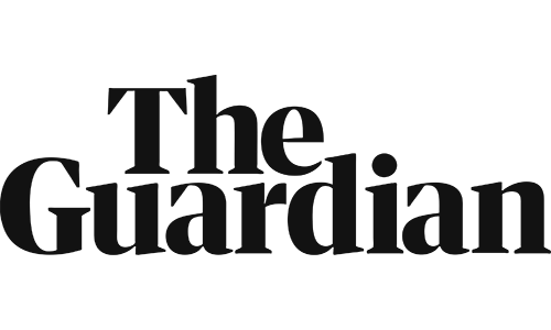 The Guardian logo in black serif text on a white background