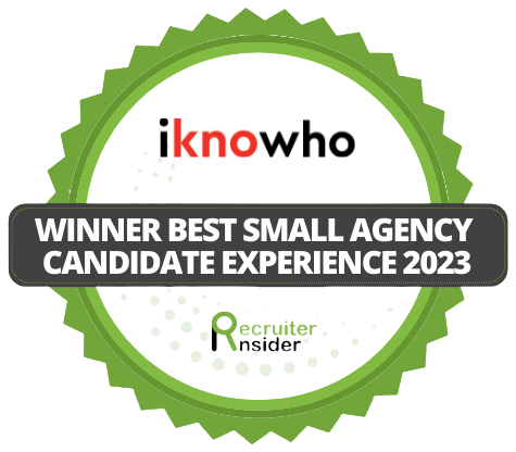IKnowWho badge: Winner Best Small Agency Candidate Experience 2023, Recruiter Insider