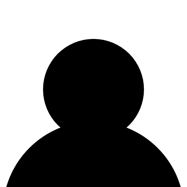 Black generic user avatar icon on a white background