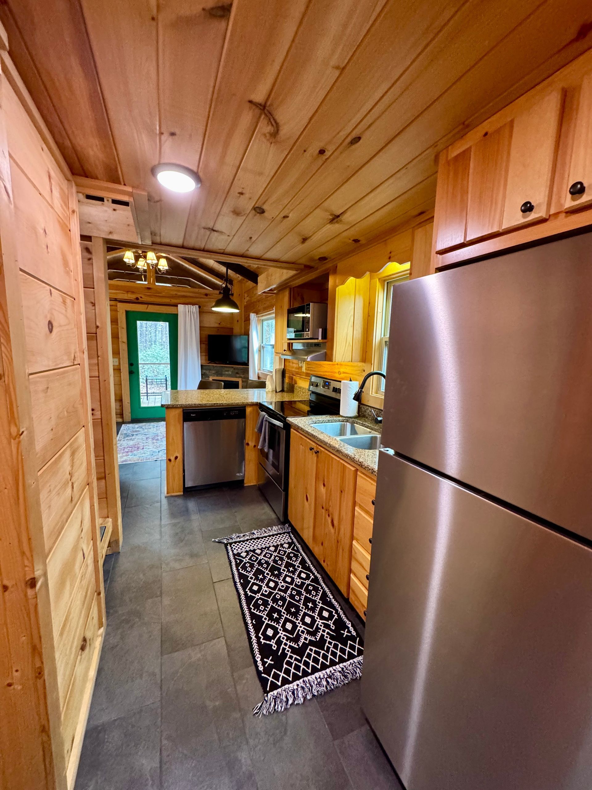 Kitchen in Cabin B at Serenity Ridge for guests staying during weddings