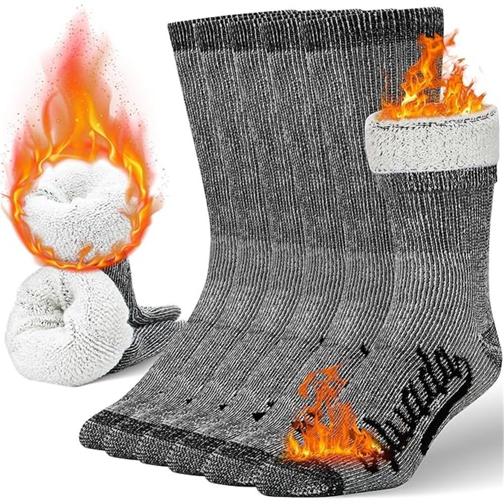 Alvada Merino Wool Hiking Socks Thermal Warm Crew Winter Boot Sock For Men & Women 3 Pairs